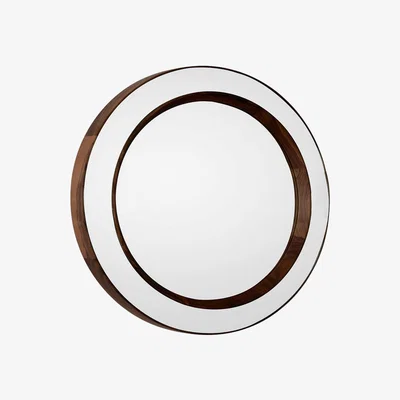 Heal's Porada Tondo Round Walnut Mirror - Heal's UK Furniture