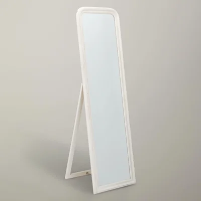 John Lewis John Lewis & Partners Distressed Cheval Mirror, 170 x 50cm, Cream