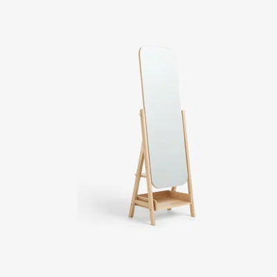 John Lewis John Lewis & Partners Soft Edge Freestanding Mirror, Oak