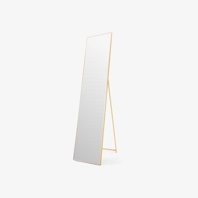 Made.com Quinton Large Freestanding Mirror with Rail, Brass