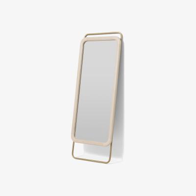 Made.com Dione Full-Length Leaner Mirror, Mango Wood & Brass