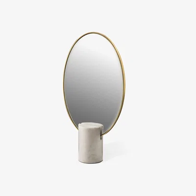 Made in Design Oval Free standing mirrors - / Marble by Pols Potten White