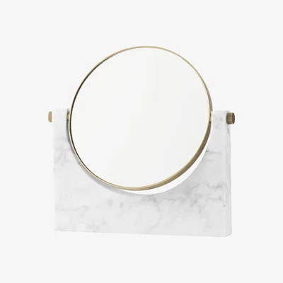 Made in Design Pepe Marble Free standing mirrors - Marble & brass - 26 x 25 cm by Menu White
