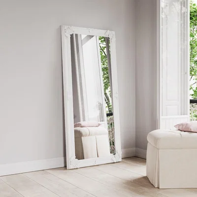 Oak&More Mona Large White Wooden Mirror