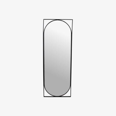 Olivia's Libra Isaac Metal Oval Full Length Mirror Black / Large