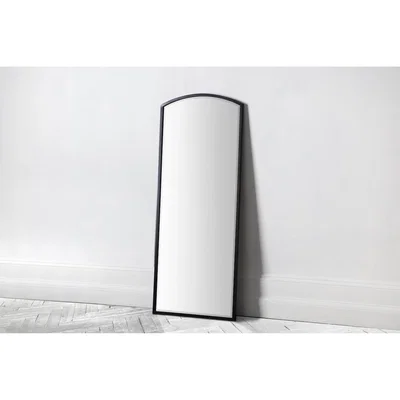 Perch and Parrow Newport Arch Standing Mirror in Deep Black