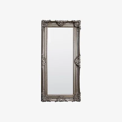 Perch and Parrow Ornate Leaner Mirror in Silver