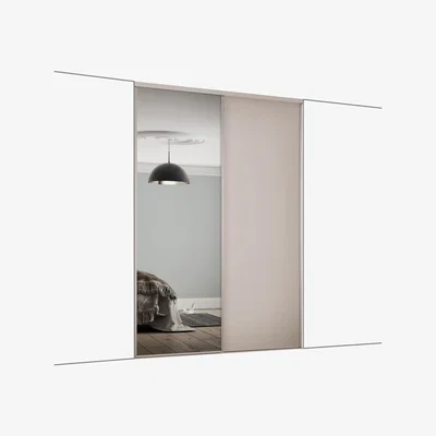The Range Spacepro Cashmere Frame & Panel With Mirrored Classic Sliding Door Kit - Cashmere/Mirror / 1793mm / 2