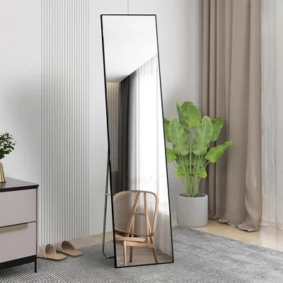 The Range Full Length Dressing Floor Mirror Wall Mounted Free Standing - Black