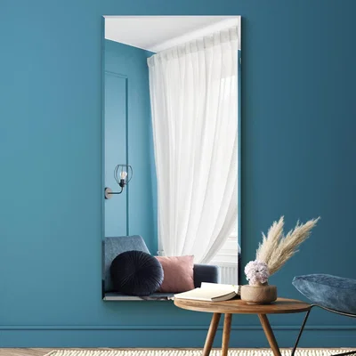 The Range Moderni All Glass Frameless Bevelled Wall Leaner Mirror - Black