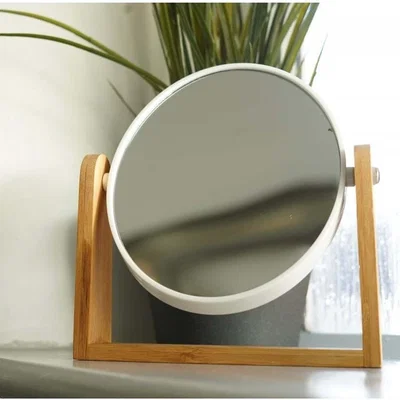 The Range Midi Oval Bamboo Vanity Mirror - Brown