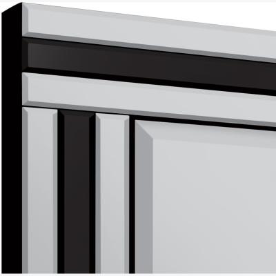 The Range MirrorOutlet Black and Mirror Triple Bevel Cheval Dress Mirror - Black