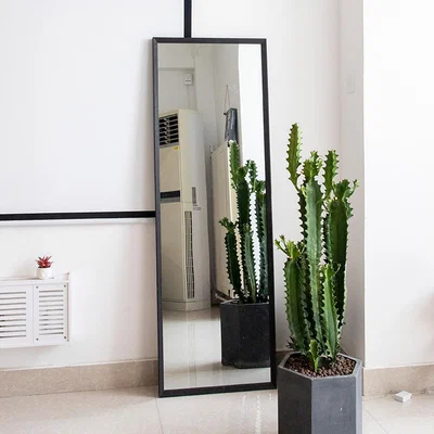 The Range Bedroom Full Length Glass Dressing Wall Mirror Wooden Frame - Black