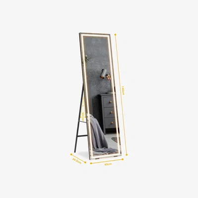 The Range Full-Length Free Standing Mirror Wall Mounted Hanging Mirror with Lighting - silver / 10.6kg