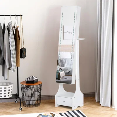 The Range Freestanding Jewellery Storage Mirror Armoire  - White