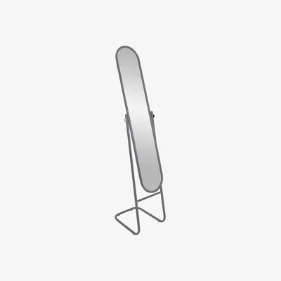 The Range Round Full-Length Mirror - 153cm x 30cm - Silver
