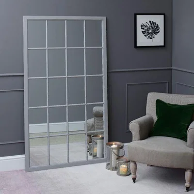 Woods Furniture Fleur Leaner Window Mirror Grey