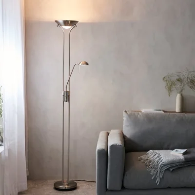 Dunelm Return - Vogue Rome Mother & Child Floor Lamp, Nickel