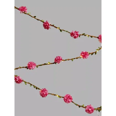 John Lewis Kaemingk Pink Flower LED String Lights, L1.5m