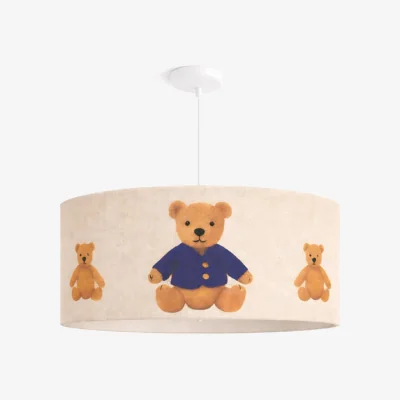 The Range CGC BLAKE 45cm Oatmeal Linen Blue Teddy Bear Children's Lamp Shade - Blue