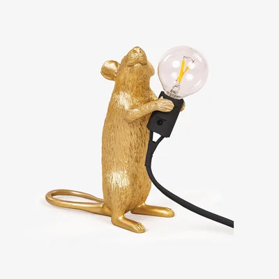 Amara Mouse Lamp - Standing - Gold