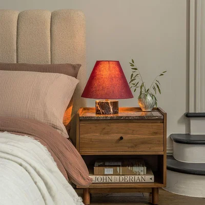 Atkin & Thyme Alana Table Lamp With Red Cherry Marble