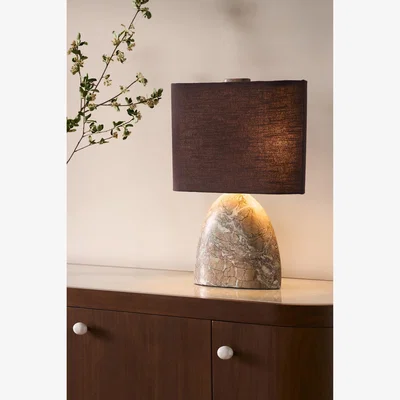Anthropologie Palmer Marble Oval Table Lamp