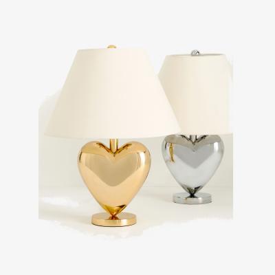 Anthropologie Amor Metallic Heart Table Lamp