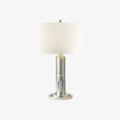 Andrew Martin Longacre Table Lamp Nickel, Table Lamp, Small, Polished Nickel - Andrew Martin