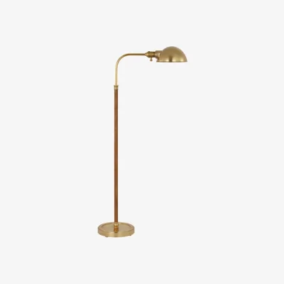 Andrew Martin Basden Floor Lamp, Light, Brass - Andrew Martin