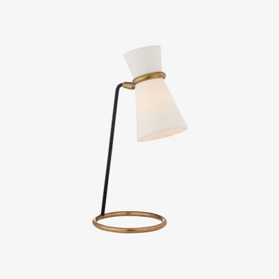 Andrew Martin Clarkson Table Lamp Black, Desk Lamp, Antique Brass/Black - Andrew Martin