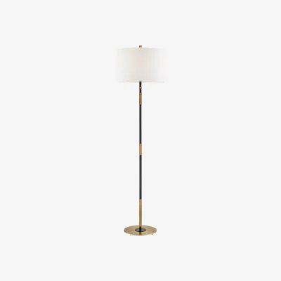 Andrew Martin Bowery Floor Lamp, Floor Lamp, Black/Brass - Andrew Martin