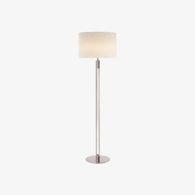 Andrew Martin Riga Floor Lamp, Floor Lamp, Polished Nickel / Clear Glass - Andrew Martin