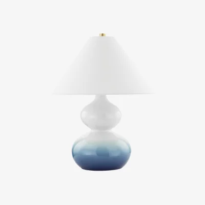 Andrew Martin Aimee Table Lamp, Light, Blue/White - Andrew Martin