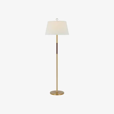 Andrew Martin Griffin Floor Lamp Brass & Leather, Light - Andrew Martin