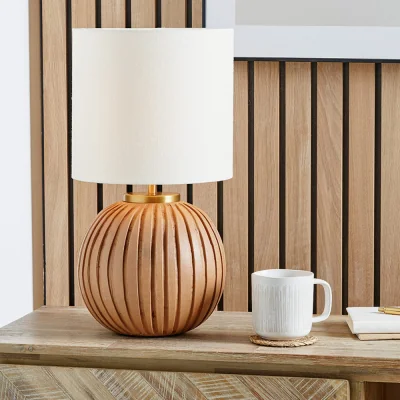 Arighi Bianchi Natural Terracotta Textured Ball Table Lamp