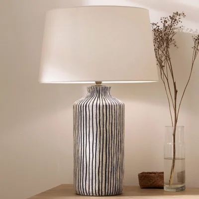 Arighi Bianchi Striped Stoneware Table Lamp