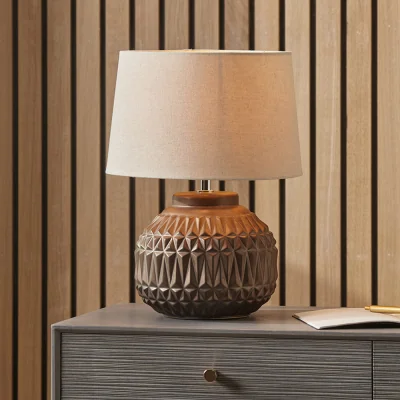 Arighi Bianchi Aztec Texture Ceramic Table Lamp