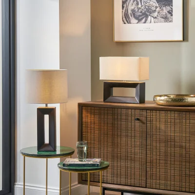 Arighi Bianchi Black Tall Block Table Lamp