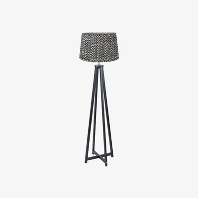 Barker and Stonehouse Tapered Chevron Floor Lamp, Black Wood | Barker & Stonehouse