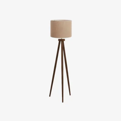 Barker and Stonehouse Matt Wood Tripod Floor Lamp | Barker & Stonehouse