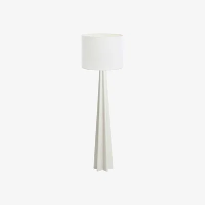 Barker and Stonehouse Tall Fluted Floor Lamp, White Metal | Barker & Stonehouse