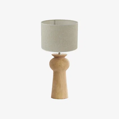 Barker and Stonehouse Curved Wooden Table Lamp, Neutral | Barker & Stonehouse