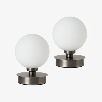 BHS.com Pair of Claude Touch Table Lamps, Pewter
