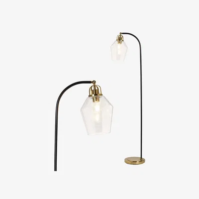 BHS.com Saskia Bubble Glass Arc Floor Lamp, Satin Brass