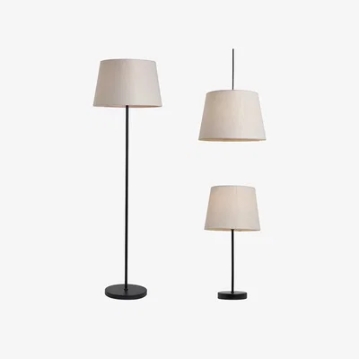 BHS.com Brie Floor and Table Lamp Set with Easyfit Shade, Black