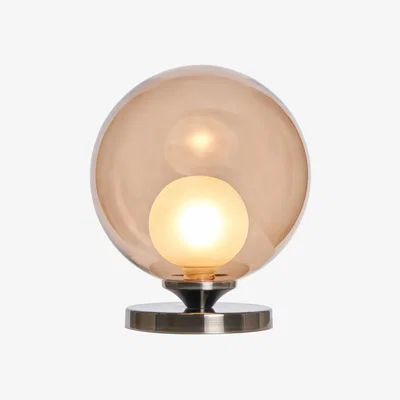 BHS.com Petrice Touch Table Lamp with Glass Shade, Black Nickel