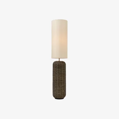 BHS.com Garvey Rattan Floor Lamp, Walnut