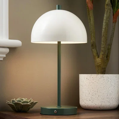 BHS.com Alesia Rechargeable Mushroom Table Lamp, Green