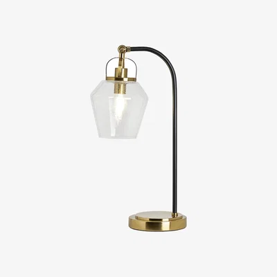 BHS.com Saskia Bubble Glass Arc Table Lamp, Satin Brass